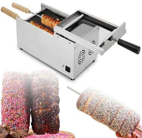 Máquina for hacer conos de helado de acero inoxidable de 1500 W, máquina de acero inoxidable/horno de chimenea for pasteles/máquina for hacer pasteles de chimenea, máquina for horno con 2 barras de ac