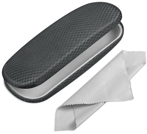 FINTIE Hard Shell Glasses Case for Women Men - Fashion Reading Eyeglasses Case Protective Spectacle Cases with Cleaning Cloth