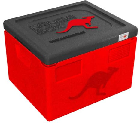 KÄNGABOX® Expert GN 1/2 rot 10Liter – Thermobox für Gastronomie & Catering – Perfekt für GN-Behälter 32,5x26,5cm – Ultraleicht, stapelbar, stoßfest – Spülmaschinenfest & HACCP-konform