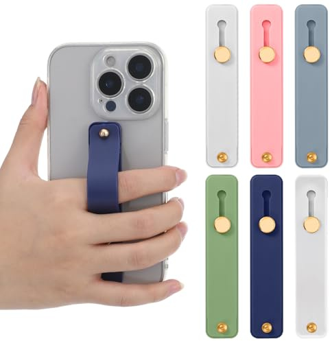 Elegaperma 6 stycken mobiltelefonslingor fingerhållare, mobiltelefonfingerhållare, fingerhållare, mobiltelefon med utdragbar stativfunktion, universellt mobiltelefonhandtag för de flesta
