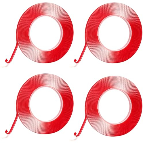 20M de cinta adhesiva de silicona 6mm x 2mm transparente autoadhesiva – cinta de sellado que no deja marcas para placa de vidrio, placa de protección contra el fuego, chimenea de vidrio, vidrio de