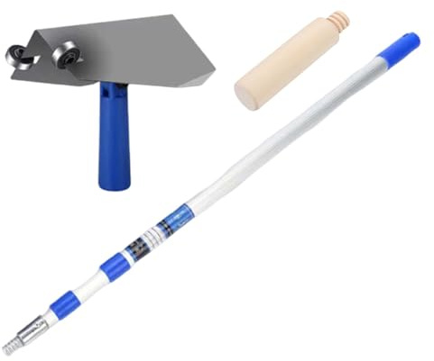 FytStycale Paleta Esquinera para Yeso Herramienta Manual para Esquinas Interiores Llana de Aluminio con Mango Madera Ergonómico Mecanismo Antirrotación Adecuada, 3.6 M Rod