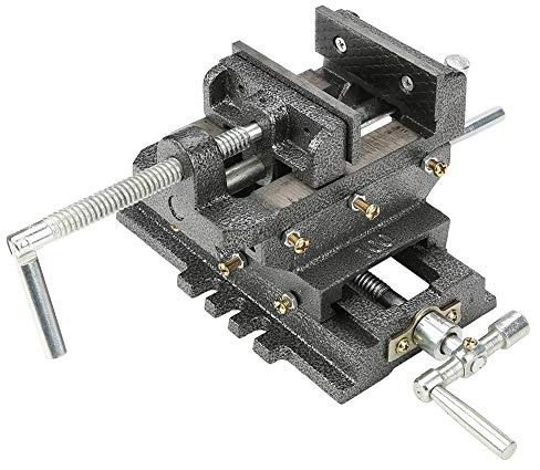 Fafeicy Tornillo de Banco para Máquina de Acero Resistente de 4 Pulgadas, Tornillo de Banco Deslizante Transversal de Doble Dirección para Fresado, Perforación y Rectificado, Apertura de Mandíbula