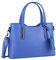 ITALYSHOP24 OBC Made IN Italy Damen Echt Leder Tasche Business Shopper Schultertasche Handtasche Ledertasche Umhängetasche Rindsleder Freizeittasche (Königsblau), ca.: 31x20x12 cm (BxHxT)