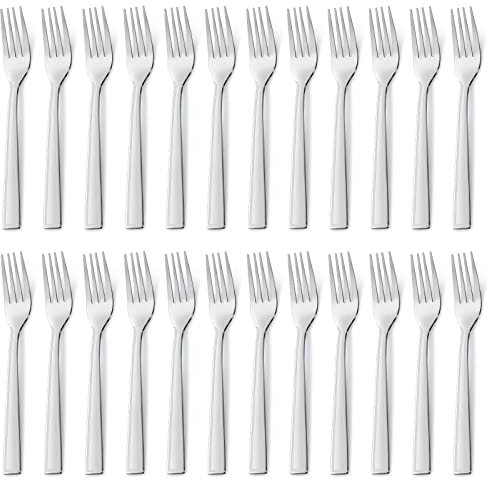 Forchette acciaio inox, Hunnycook 24 pezzi set forchette, forchette per posate adatte per la casa, il ristorante e l'esterno, lavabili in lavastoviglie