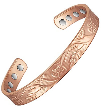 EnerCoppeX Kupferarmband, verwendet für Arthritis und Gelenke, reine Kupfermagnet -Behandlungsarmbänder, für Handgelenkstunnel, 3500 Gauß -wirksame Magnete, gesunde Schmuckgeschenke (CPB-1042)