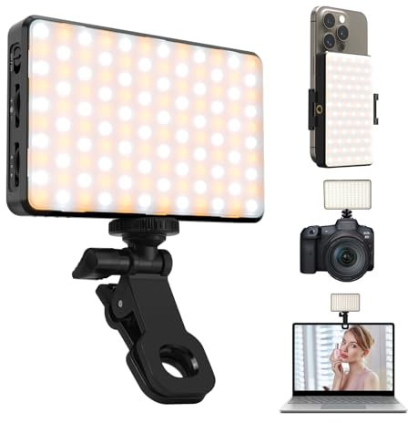 Selfie-Licht mit 120 LEDs, 3000 mAh, wiederaufladbar, zum Anklemmen, Live-Fülllicht mit 3 Farbtemperaturen, geeignet für Videokonferenzen, Make-up, TikTok