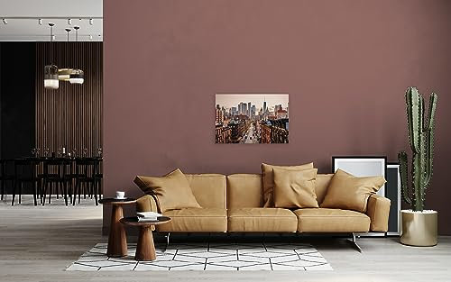 A.S. Création Leinwandbild New York Städte Skyline - Kunstdruck braun grau - 90x60 cm Querformat - Moderne Wanddekoration Schlafzimmer Wohnzimmer Küche - Bild auf Keilrahmen