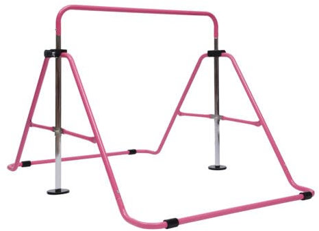 TESUGN Gymnastik Turnreck, Kinder Gymnastikstange Höhenverstellbare horizontale Stangen Faltbar Gymnastik Junior Training Bar für Zuhause & Fitnessstudio, Rosa