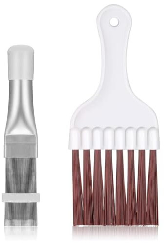 2 Piezas Peines de Aleta de Condensador de Aire Acondicionado, Cepillos de Limpieza de Aleta, Limpiador Aire Acondicionado, Limpieza Radiador, Cepillo de Limpieza de Aleta de Condensador