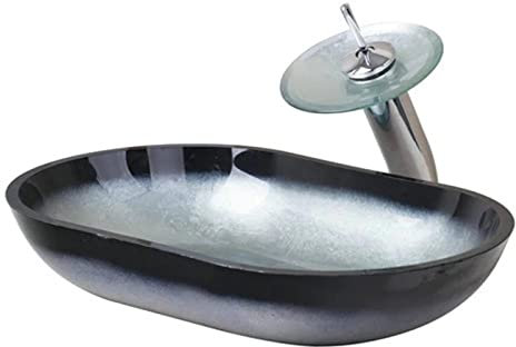 Badezimmer-Waschbecken, Unterbauwaschbecken, Badezimmer-Waschbecken, Waschschüssel, Badezimmer-Waschbecken, Waschbecken aus gehärtetem Glas, handbemaltes Badezimmer-Waschbecken und Wasserhahn Co