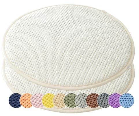 1/2er Set Rund Sitzkissen Kordsamt Rund Stuhlkissen Polster Auflage Kissen, Stuhlauflage rutschfest Sitzpolster für Haus & Garten Büro (Beige,40x40cm (2er-Pack))