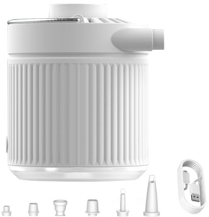 Luftmatratzenpumpe, Luftmatratzenpumpe elektrisch,Aufpumpen und Entleeren der wiederaufladbaren Pumpe | Inflate Deflate Pump Quick-Fill Inflator Deflator mit 6 Düsen für Poolschwimmer, Ringe