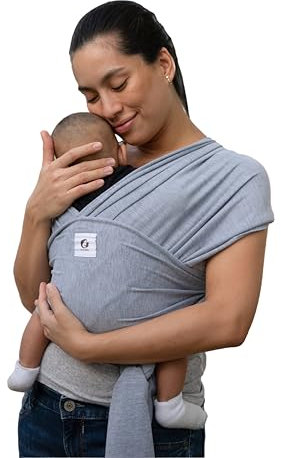 ELDOMA Baby Wrap Carrier - Leichtes, atmungsaktives Babytragetuch, freihändiges Babytragetuch, Babytragen für Neugeborene, Säuglinge (klassisches Grau)