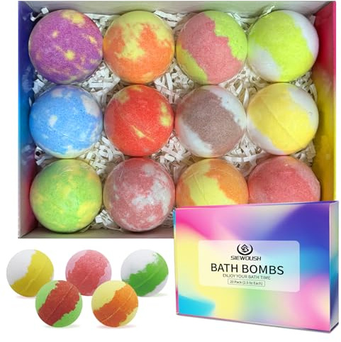 Bath Bombs Gift Set for Women - 12Pcs Bubble Bath Balls with Natural and Organic Ingredients for Kids, Home Spa Fizzes Bathbombs to Moisturize Skin for Christmas or Birthday Gift for Girls and Boys