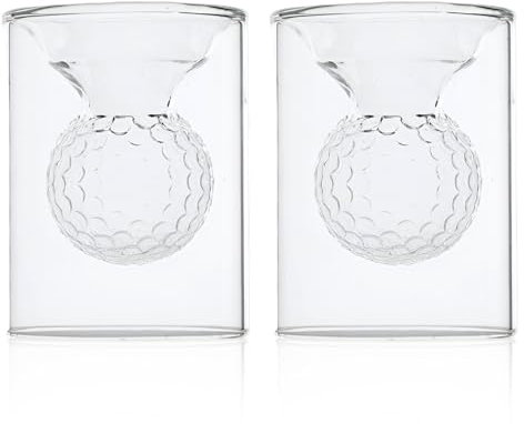 Xiuyer Vasos de Chupito, 2 PCS Vasos de Chupito Vasos Sidra Vasos de Doble Capa Cristal Vaso Tazas Copas de Vino Vasos Cafe Cristal Vasos de Cristal Agua vasos cafe cristalTazas Whisky Té 40ml(Golf)