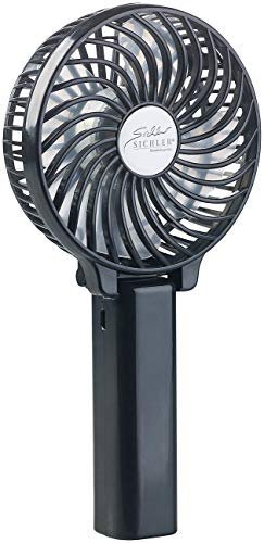 PEARL Klappbarer Ventilator: Zusammenklappbarer 2in1-Akku-Hand- & Tisch-Ventilator, USB, 4 Watt (Handventilator USB, Handventilator Akku, Reisetaschen)