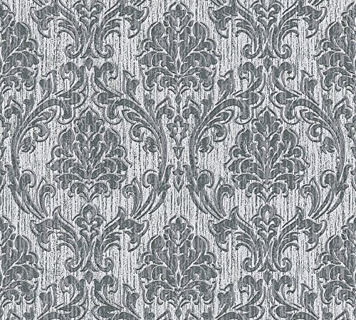 Esprit Vliestapete Eccentric Luxury Tapete mit Ornamenten barock 10,05 m x 0,53 m grau metallic Made in Germany 357023 35702-3