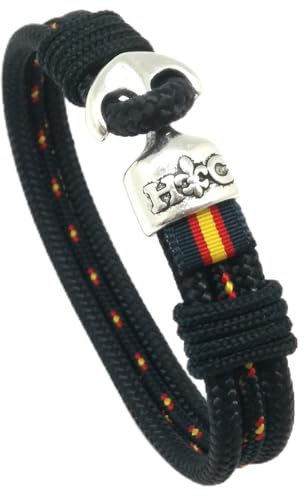 Hispania Colors Pulsera- Yacht azul marino, cierre de ancla y bandera de España. (Azul marino, 20)