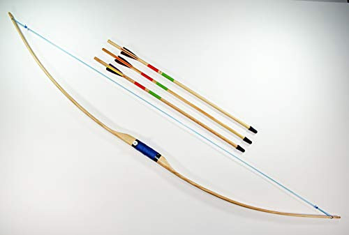 Bärentöter Kindersportbogen Langbogen aus Holz für Kinder 5-9 Jahre Bogenset mit Kinderpfeil Pfeil und Bogen aus Holz