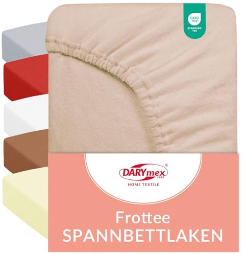 Darymex Lenzuolo con Angoli Frotte - 90 x 200 cm - Elasticizzato e Morbido - Cotone - per Materassi fino a 20 cm Beige
