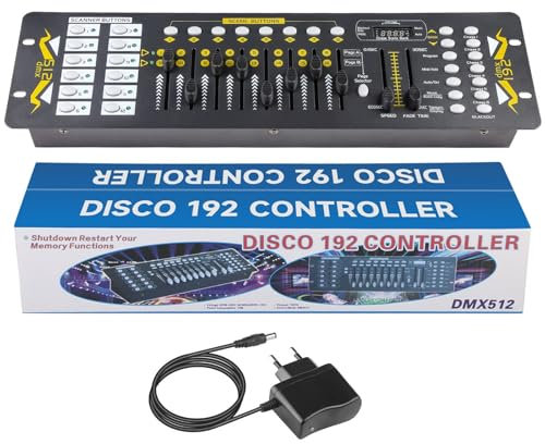 DMX Controller Lighting, DJ Light Controller for Live House, DMX Controller 512 for Stage Light, 192 Kanäle DMX Lighting Controller for Family Party.