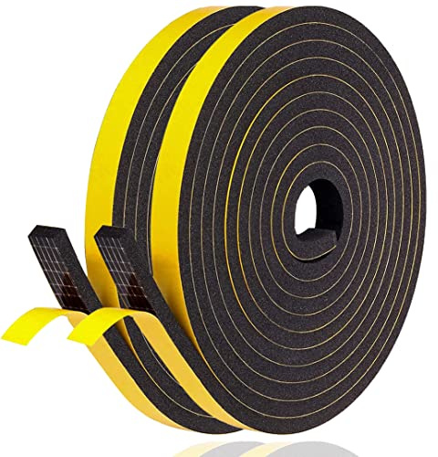 Dichtungsband Selbstklebend Fensterdichtung 10mm(B) x 6mm(D)/10m(L) Fenster Türdichtung Dichtung Schaumstoff Klebeband, Gummi-Dichtungsstreifen Schalldämmung Kollision Siegel Schwarz