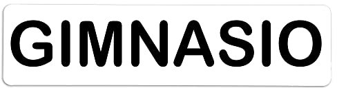 Becral® - Señal adhesiva de PVC GIMNASIO | Placa puerta PVC BLANCO | Señal informativa | Cartel Puerta 200X50mm