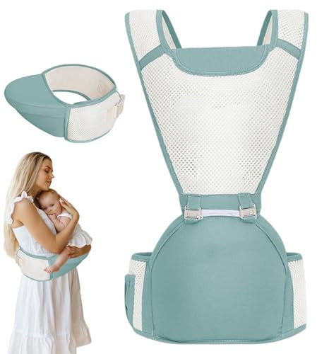 Vbnuyhim Hüftsitzträger mit Hüftsitz | Gepäckträger und Rücksitz - Ergonomische Babytrage, Tragevorrichtung für alle Positionen mit atmungsaktivem Mesh für Elternschaft