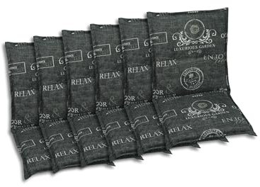 GO-DE Textil Bequeme und attraktive Polsterauflagen für Niederlehner-Gartenstühle (6er-Set, Design: Stempel Anthrazit)