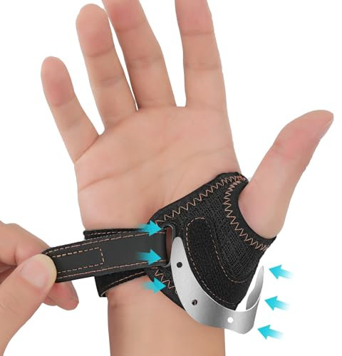 FORTEMOTUS Órtesis de Pulgar CMC para Osteoartritis de Articulación Silla de Montar con 2 Correas para Alivio de Rizartrosis y Inestabilidad de Base,Derecha, L, 19-26 cm