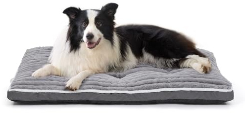 Voltaecho Panier Chien Taille Moyenne: 90x60 cm Tapis pour Chien Lavable en Machine – Tissu en Peluche Douce – Fond Antidérapant - Idéal pour le salon la cage le coffre de voitureGris (90 x 60 x 7 cm)