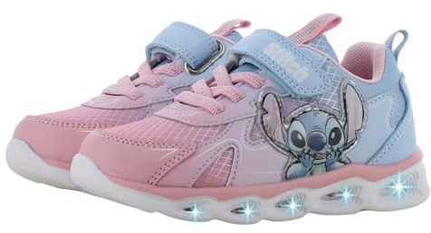 Leomil Lilo & Stitch Basket Enfant Fille Lumineuses | Chaussure lumineuse Fille, Lightweight EVA sole, Idéal pour l'école et les loisirs, Disney Lilo & Stitch, Cadeau pour Enfants