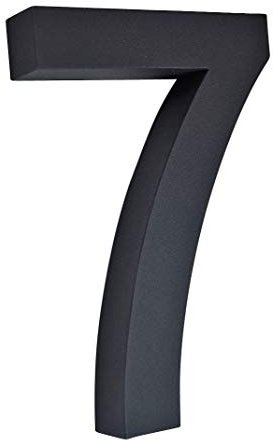 3D Hausnummer 7 schwarz Edelstahl V2A Höhe 20cm rostfrei witterungsbeständig inkl. Montagematerial erhältlich 0 1 2 3 4 5 6 7 8 9 a b c d