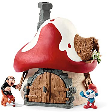SCHLEICH 20803 Schlumpf Haus mit 2 Figuren, für Kinder ab 3 Jahren, The Smurfs™ - Spielset