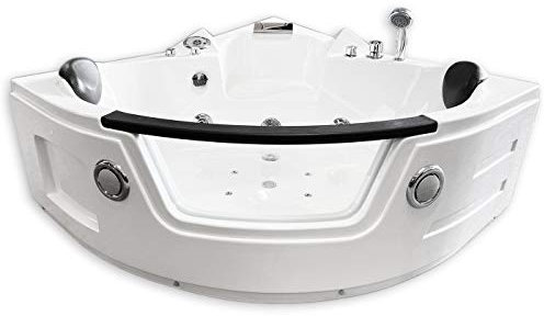 WHIRLPOOL BADEWANNE WHIRLPOOL RECHTECK 2 PERSONEN NEU SPA TUB HOT TUB Tenerife Full Düsen Sichtfenster, Wasserfall, 150 x 150