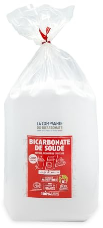 Bicarbonate de Soude Alimentaire Gros Grains - Sachet3 kg - Idéal pour Nettoyage Tapis et Moquettes, Anti-Odeur, Bricolage, Jardinage, Multi Usages- La Compagnie du Bicarbonate.