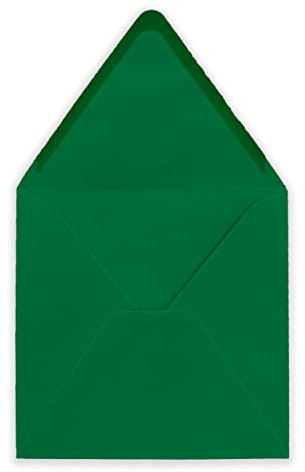 50 Stück Briefumschläge in Dunkel-grün - Quadratisch 14 x 14 cm - Nassklebung - Spitze Verschlussklappe - ideal für Weihnachten, Hochzeit & Einladungen - Glüxx-Agent