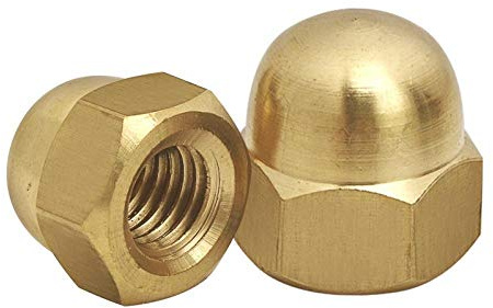 Écrou décoratif en laiton, écrou borgne en laiton, écrou borgne, écrou-M10 (1 capsule)