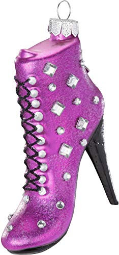 MAGIC Weihnachtskugeln Christbaumkugeln Glamour Glas Auswahl: Stiefelette m. Glitzer 10.5cm