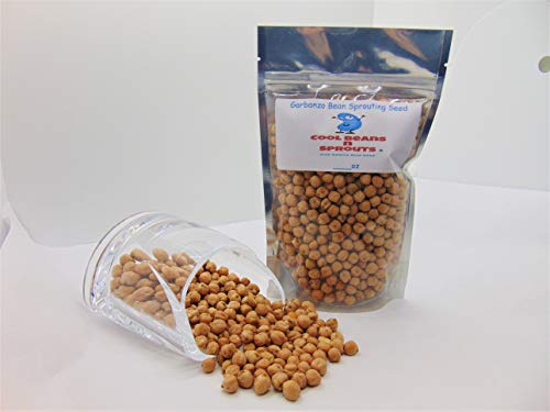 Garbanzo Bean Seeds for Sprouting Microgreens,10 oz A Rich Source of Vitamins and Minerals and Health-Promoting Nutrients! COOL BEANS N SPROUTS Brand, A Small Town Family Run USA Business
