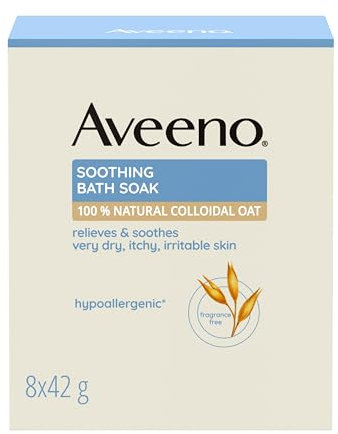 Aveeno Soothing Bath Additive Moisturising Relaxation Bath with Natural Colloidal Oats for Very Dry, Sensitive and Eczema Prone Skin