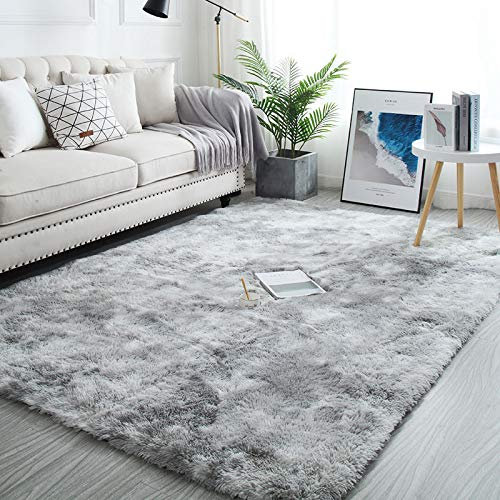 Pauwer Shaggy Flauschiger Teppich Wohnzimmerteppich Langflor rutschfest Bettvorleger Bodenmatte für Schlafzimmer,160 X 200 cm