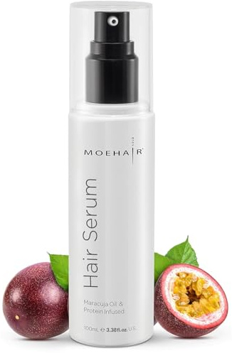 MOEHAIR Hair Serum for Frizz Control, Damage Protection, UV Protection, and Enhances Smoothness & Shine with Enriched Passion Fruit Oil for a Perfect Silky Look, 3.38 Fl Oz