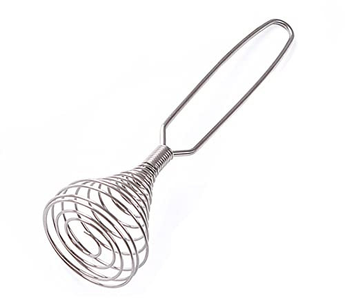 Fouet à œufs | Fouet à ressort en acier inoxydable – cuisine pour mélanger une sauce épaisse, fouet manuel en spirale en acier inoxydable parfait pour la cuisson et la cuisine Halatua