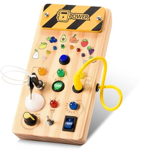 HappyGoLucky Montessori Spielzeug ab 1 2 3 Jahre, Activity Busy Board Kinderspielzeug Motorikspielzeug ab 1 Jahr Spiele ab 1 2 3 4 Jahre Kindertag Geschenk Motorikspielzeug Baby Sensorik