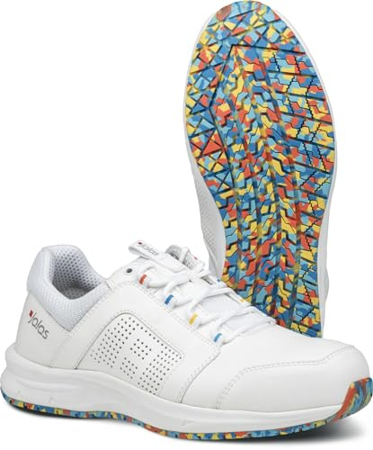 Jalas Tempus 5608/5618 säkerhetssneaker – unisex – stållock, S1, antistatisk och halkfri med utmärkt komfort, Vit, 39 EU