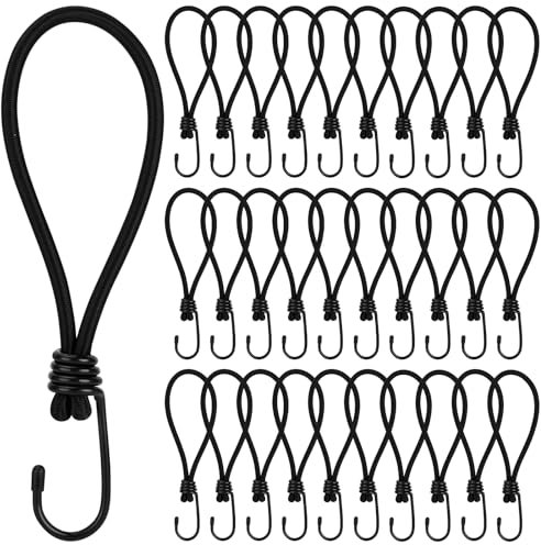 Endeur Elastique Caoutchouc Professionnel 30 pièces 15 cm Expander avec Crochet Tendeurs Elastique pour bâches, Affiches, Filets pour l'extérieur, Le ménage ou l'arrimage du Chargement