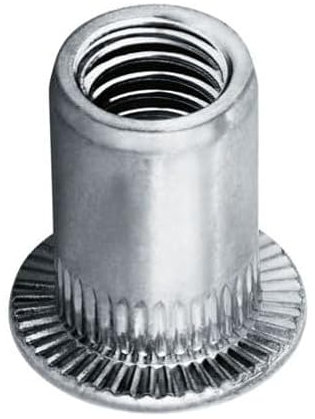 Flachkopf Blindnietmuttern alle Größen - Alu, Stahl-vz, Edelstahl A2 Nietmuttern (Stahl verzinkt M12 Klemmbereich 4,0-7,0mm, 10 Stück)