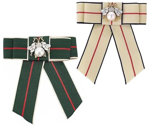 PIMXL 2Pcs Cravatta da Donna, Ape Bow Spilla Crystal, Cravatta Lunga da Donna Regolabile in Tinta Unitaper Accessori per Feste di Nozzeper Scuola, Cosplay, Festa di San Valentino